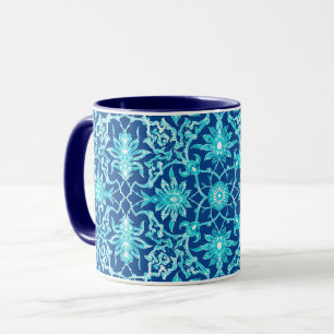 Art Nouveau Chinese Tile - Turquoise and Blue Mug