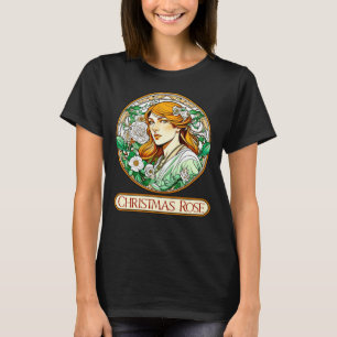 Art Nouveau Christmas Rose Woman T-Shirt