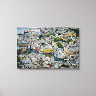 Art Nouveau city Alesund, Norway canvas print