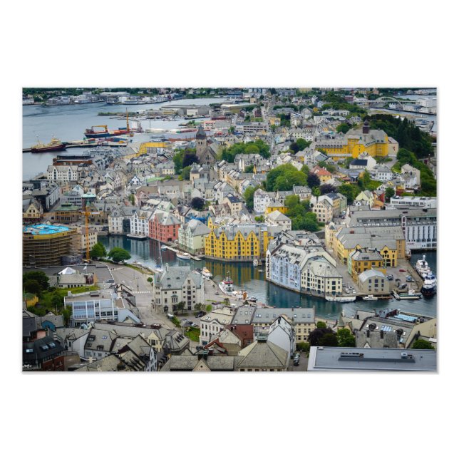 Art Nouveau city Alesund, Norway photo print (Front)