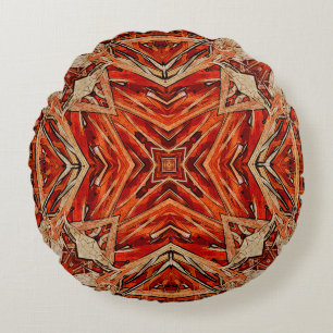 art nouveau colourful ornamental vintage pattern i round cushion