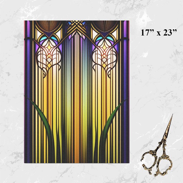 Art Nouveau Colourful Stained Glass Artwork Large Tissue Paper (Creator Uploaded)