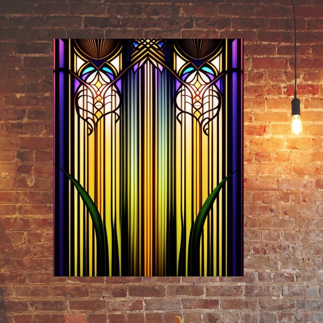 Art Nouveau Colourful Stained Glass Artwork Poster (Creator Uploaded)