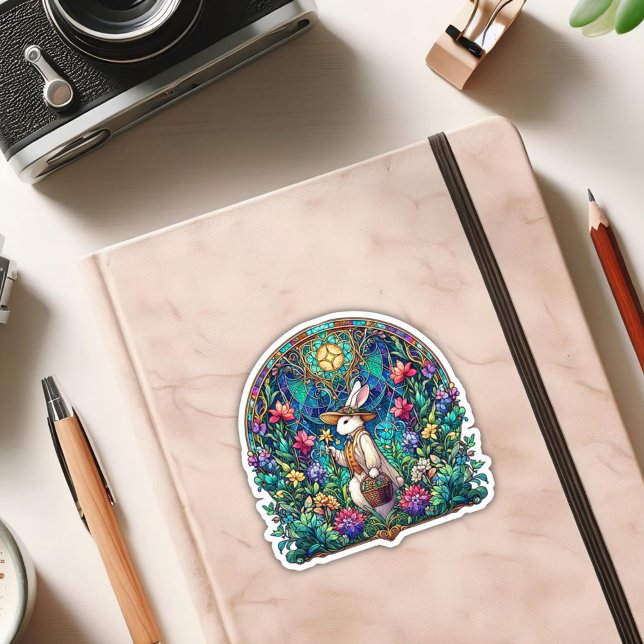 Art Nouveau Colourful Stained Glass Easter Bunny (Creator Uploaded)