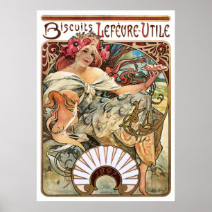 Art Nouveau Cookie Advertisement by Alphonse Mucha Poster