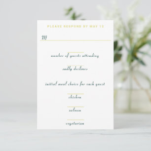 Art Nouveau Custom Color Floral Lily Wedding RSVP Card