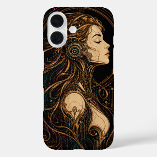 Art Nouveau Cyberpunk Goddess Phone Case Design