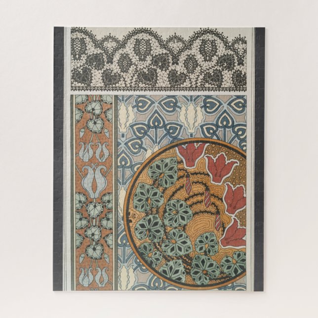 Art nouveau Cyclamen floral Eugene Grasset elegant Jigsaw Puzzle (Vertical)