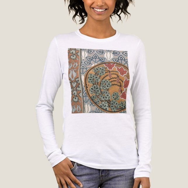 Art nouveau Cyclamen floral Eugene Grasset elegant Tri-Blend Shirt (Front)