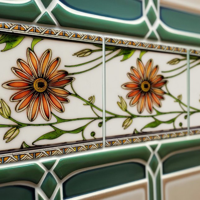 Art Nouveau Daisies Seamless florals Tile (Creator Uploaded)