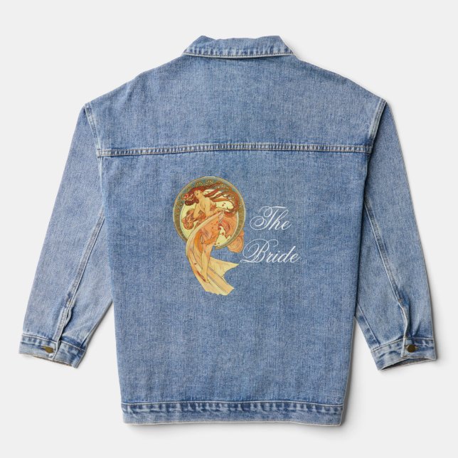 Art Nouveau Dance Bride Wedding Denim Jacket (Back)