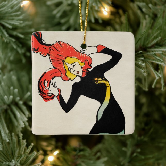 Art Nouveau Dancer Jane Avril by Toulouse Lautrec Ceramic Ornament (Tree)