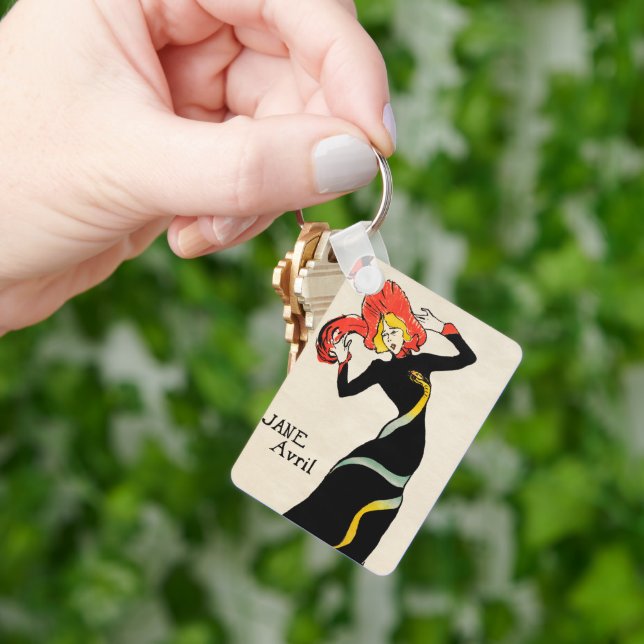 Art Nouveau Dancer Jane Avril by Toulouse Lautrec Key Ring (Hand)