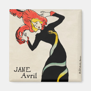 Art Nouveau Dancer Jane Avril by Toulouse Lautrec Magnet