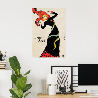 Art Nouveau Dancer Jane Avril by Toulouse Lautrec Poster