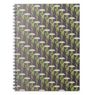 Art Nouveau dark Ipomoea floral wallpaper art Spiral Notebook