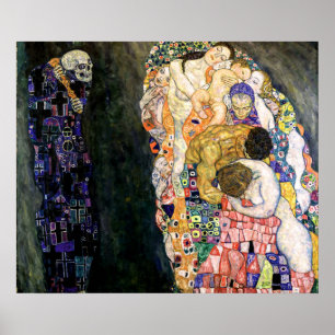 Art Nouveau Death and Life by Gustav Klimt Poster