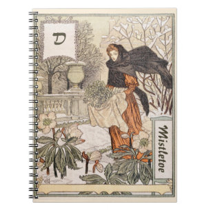 Art Nouveau December Winter Garden Illustration Notebook