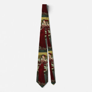 Art nouveau,deco,beautiful lady,gold,trendy,elegan tie