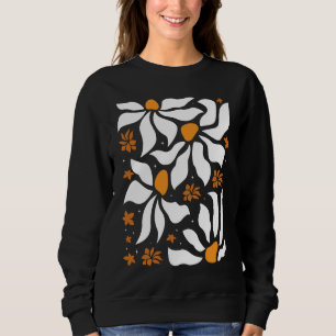 Art Nouveau Deco Flowers Boho Wildflowers Floral  Sweatshirt