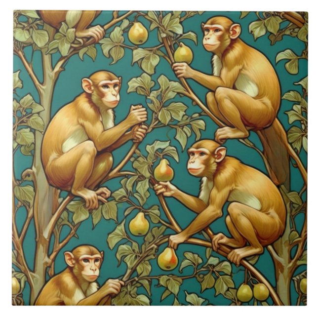 Art Nouveau Decorative Ceramic Tile (Front)