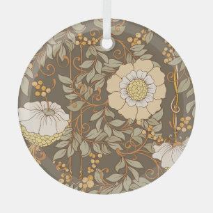 Art Nouveau: Decorative Floral Vintage. Glass Tree Decoration