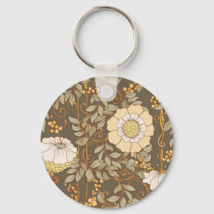 Art Nouveau: Decorative Floral Vintage. Key Ring