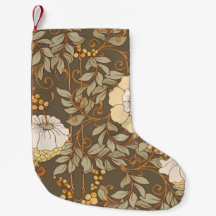 Art Nouveau: Decorative Floral Vintage. Small Christmas Stocking