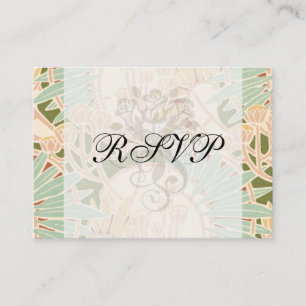 art nouveau decorative foliage floral enclosure card