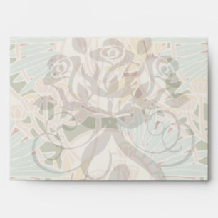 art nouveau decorative foliage floral envelope