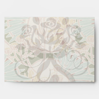 art nouveau decorative foliage floral envelope