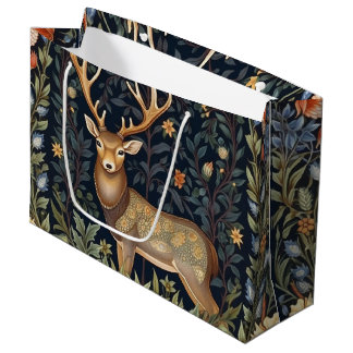 Art nouveau deer in the garden large gift bag