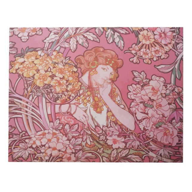 Art Nouveau design 11" x 8.5" Notepad - 40 pages (Front)