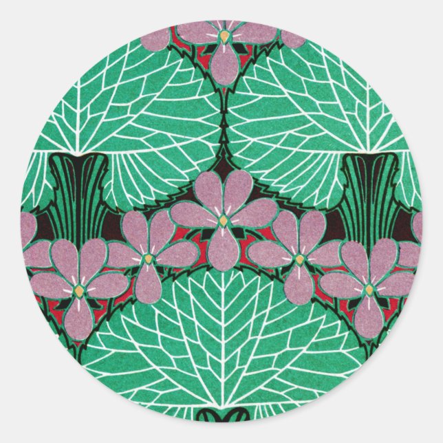 Art Nouveau Design #12 at Emporio Moffa Classic Round Sticker (Front)