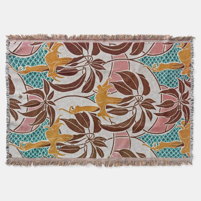 Art Nouveau Design #5 at Emporio Moffa Throw Blanket (Front)