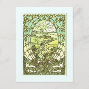 Art nouveau design greeting card. postcard