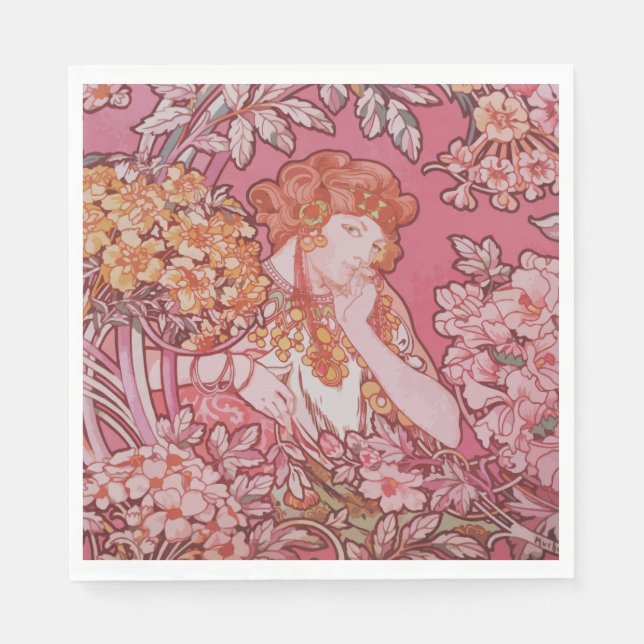 Art Nouveau design Paper Napkins (Front)