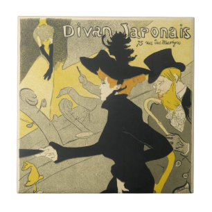 Art Nouveau, Divan Japonais by Toulouse Lautrec Tile