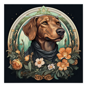 Art Nouveau Dog Poster