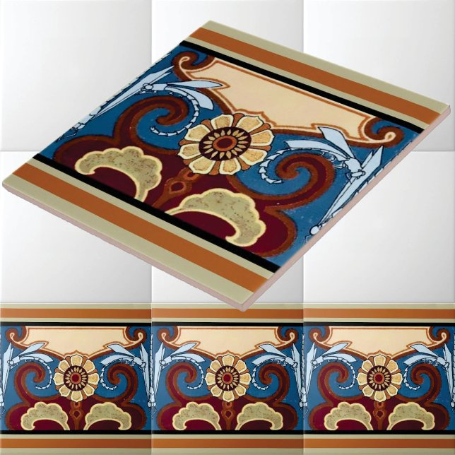 Art Nouveau Dragonflies & Flowers Frieze Tile (Creator Uploaded)