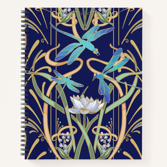 Art Nouveau Dragonflies Notebook (Front)
