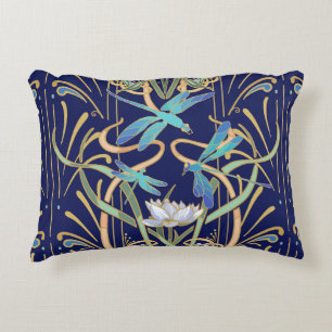 Art Nouveau Dragonflies Pattern Decorative Cushion