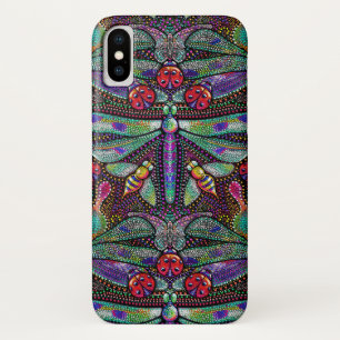 Art nouveau dragonfly damask case for iPhone X