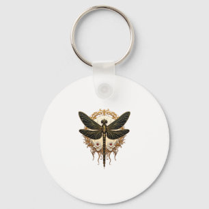 Art Nouveau Dragonfly Elegant Steampunk Key Ring