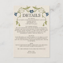 Art Nouveau Dusty Blue Navy Flowers Green Wedding