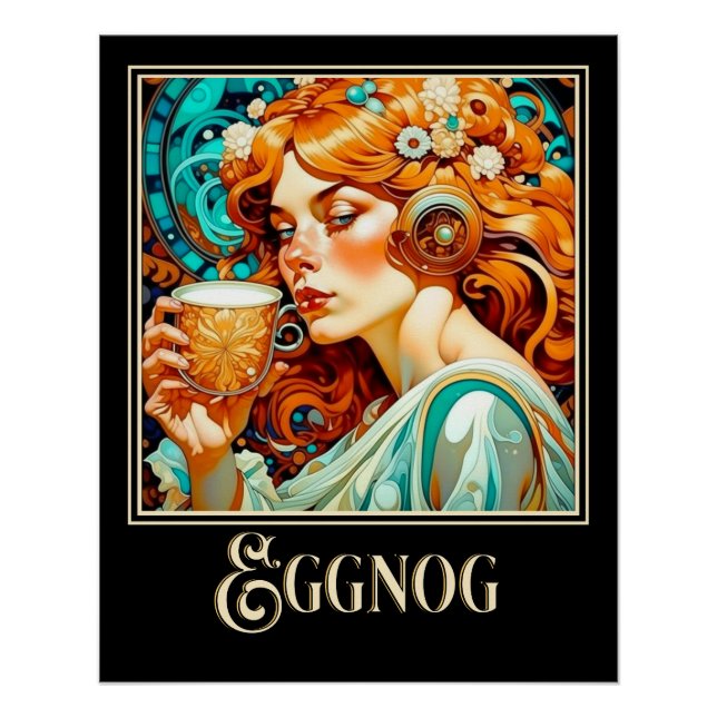 Art Nouveau Eggnog Poster (Front)