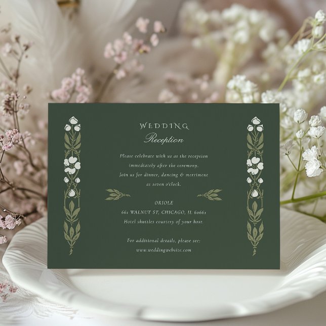 Art Nouveau Elegance Wedding Reception Card (Creator Uploaded)