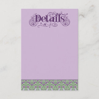 Art Nouveau Elegant Lovebirds Purple Enclosure Card