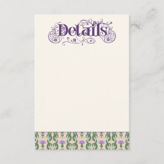 Art Nouveau Elegant Thistle Light Yellow Enclosure Card