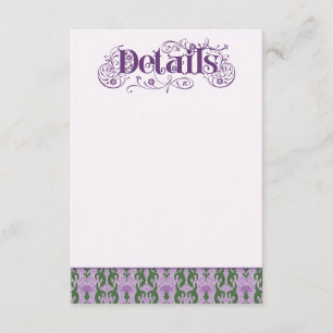 Art Nouveau Elegant Thistle Lilac Enclosure Card